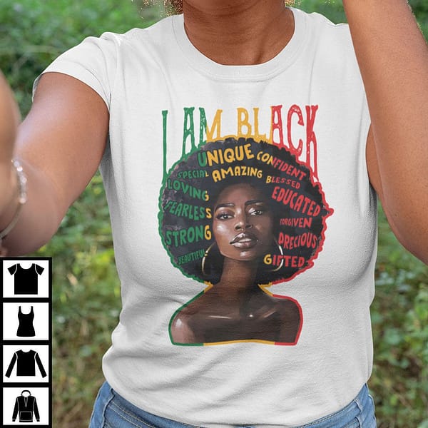i am a black gifted loving fearless shirt back history month tee