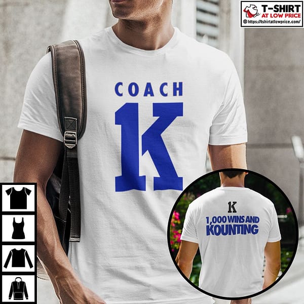 coach k 1000 wins and kounting shirt