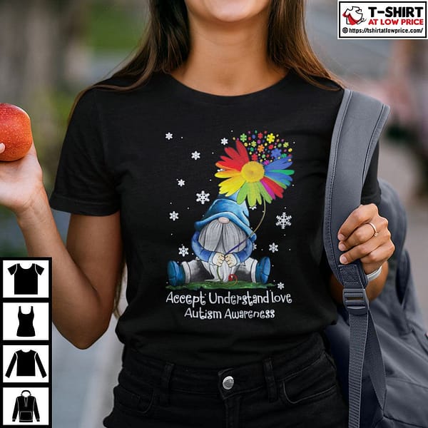 gnome accept understand love autism awareness shirt 2