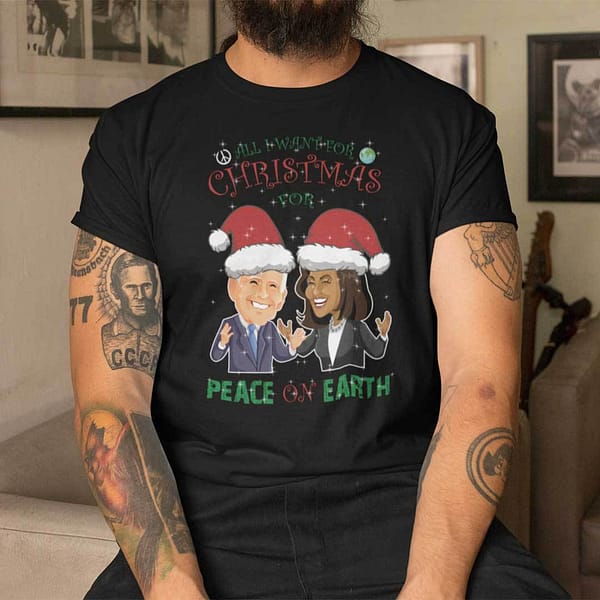 Peace On Earth Christmas Shirt Joe Biden and Kamala Harris