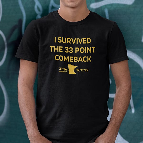 I Survived The 33 Point Comeback Minnesota Football Shirt