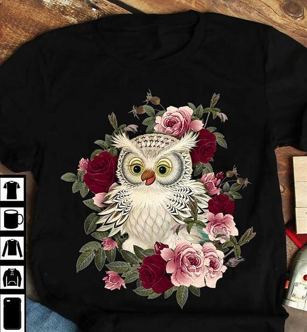 owl shirt owl and rose