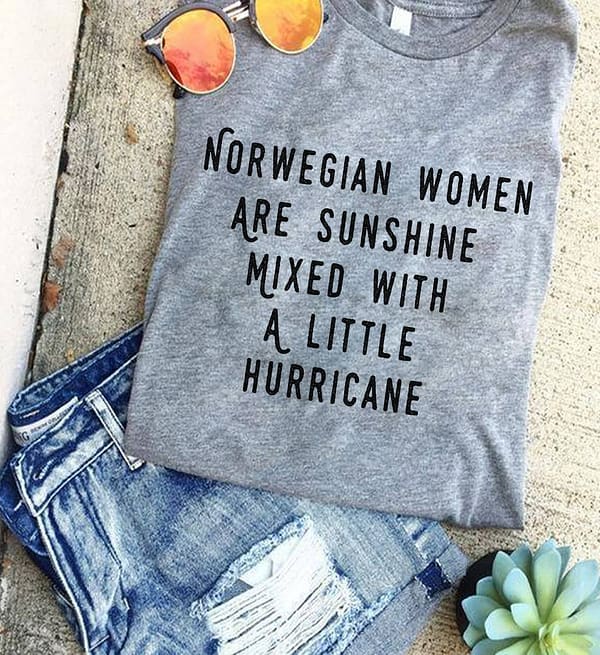 funny women norwegian shirt sunshine mixed with hurricane