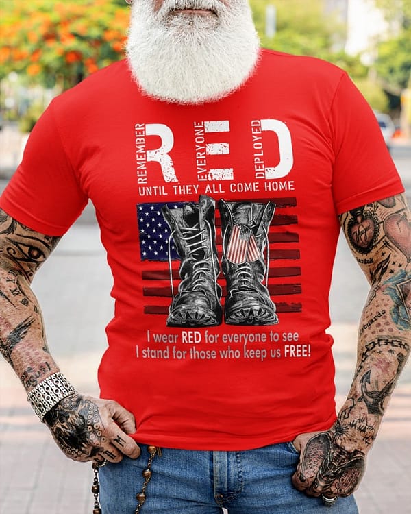 i wear red for everyone to see veteran shirt