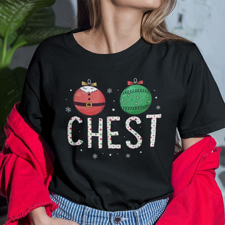 Chest Nuts Christmas Couples Shirt