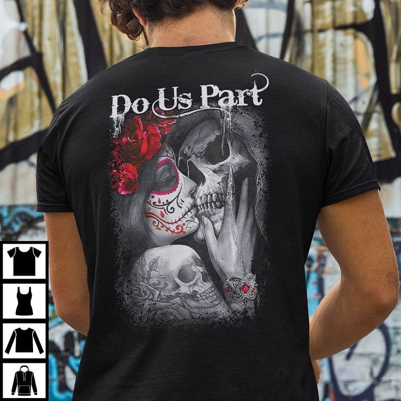 do us part matching couple shirt skull lover