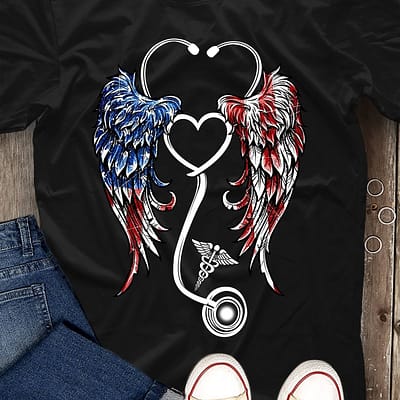 Angel Nurse Shirt Stethoscope Wings