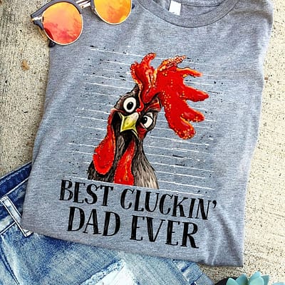 Best Cluckin Dad Ever Shirt Vintage Rooster
