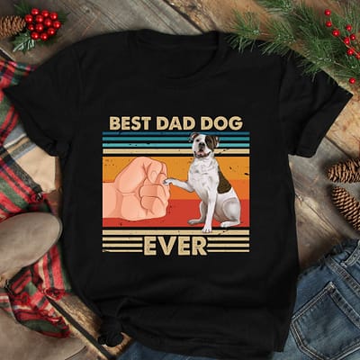 Vintage Best Dad Ever Shirt Best American BullDog Dad Ever