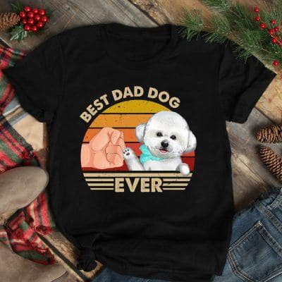 Best Dad Ever Shirt Vintage Best Bichon Dog Dad Ever