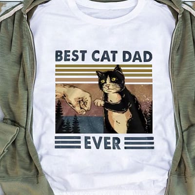 Cat Dad Shirt Vintage Cat First Bump
