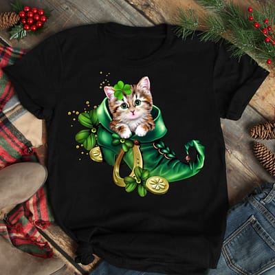 Cat Shoes Shamrock Shirt St Patrick Day
