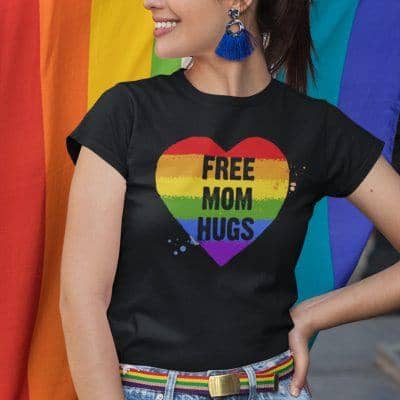 Free Mom Hugs Shirt LGBT Gay Pride