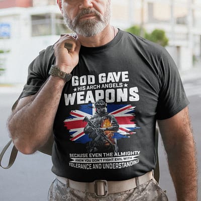 God Gave His Arch Angles Weapon Veteran T Shirt