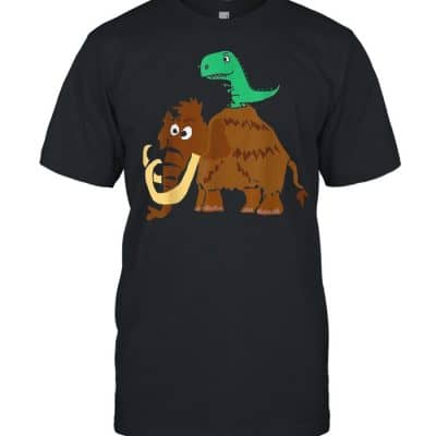 Smilealotteesa Green Trex Dinosaur on Wooly Mammoth  Classic Men's T-shirt