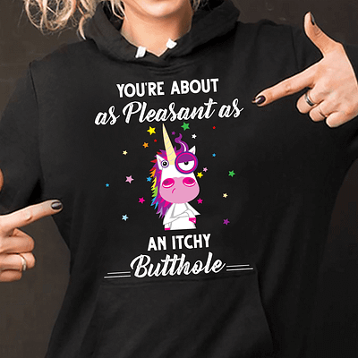 Unicorn Shirt You're About As Pleasant As An Itchy Butthole
