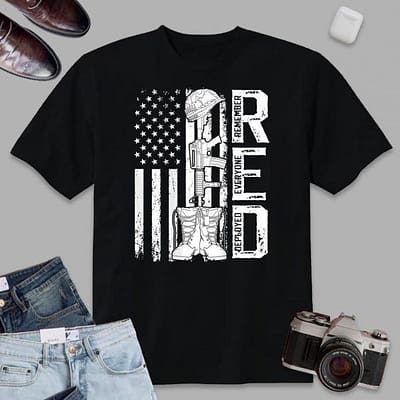 RED Remember Everyone Deployed Friday US Military Veterans T-Shirt