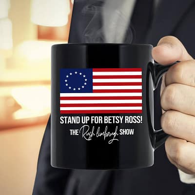 Rush Limbaugh Mug Stand Up For Betsy Ross Flag