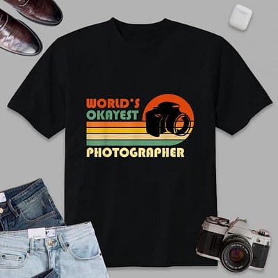World’s Okayest Photographer – Funny Retro Vintage Gift T-Shirt
