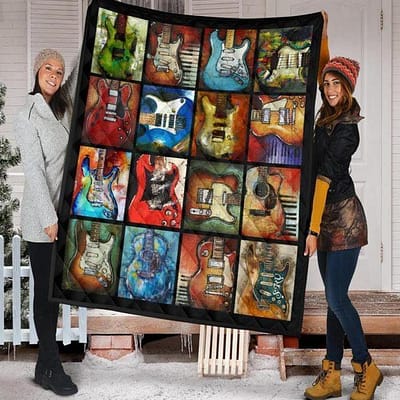 Classic Guitar Gift For Guitar Lover Quilt