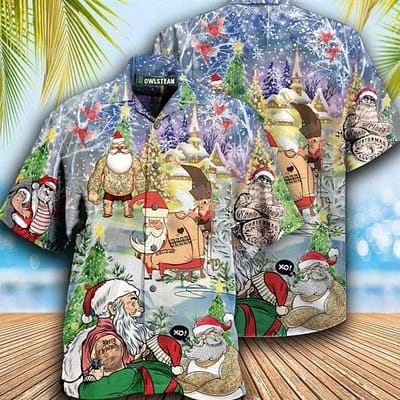 Cool Tattoo Santa Claus Hawaiian Shirt
