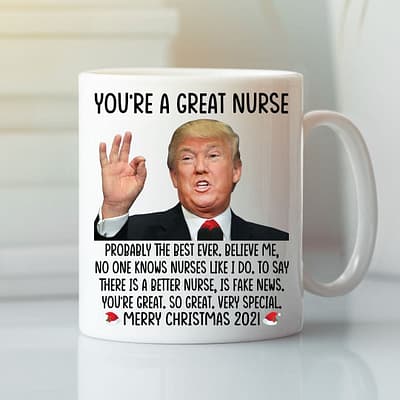 Donald Trump You're A Great Nurse Merry Christmas 2021 Mug