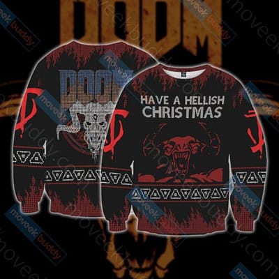 Doom Knitting Style Christmas Ugly Sweater