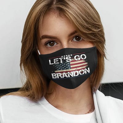 Let's Go Brandon American Flag Anti Biden Face Mask