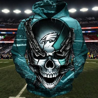 NFL Philadelphia Eagles Skull 3D Hoodie
