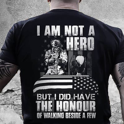 skull veteran shirt not a hero honour to walk beside a few