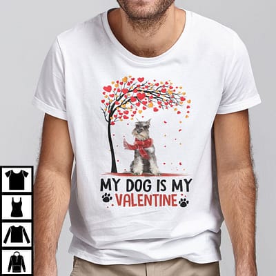 my dog is my valentine shirt miniature schnauzer lovers valentines day