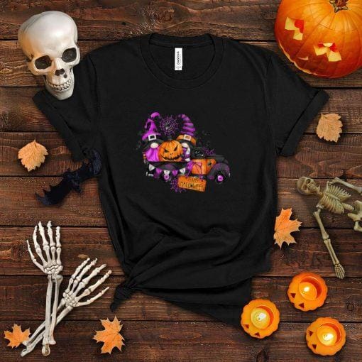 Funny Witchy Pumpkin Gnomies Happy Halloween Gnome Truck T Shirt