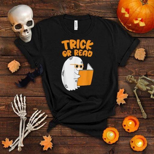 Librarian Trick or Read Halloween Ghost Read Book Costume T Shirt