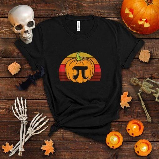 Pumpkin Pie Pi Math Pun Retro Halloween 2021 Teacher Gift T Shirt