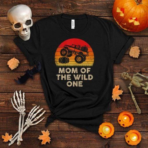 Womens Mom of The Wild One Monster Truck Pumpkin Funny Halloween T Shirt