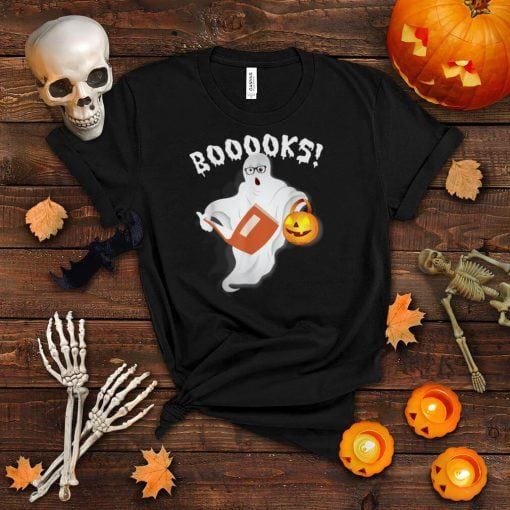 Ghost Reading Books Funny Halloween Book Lover T Shirt