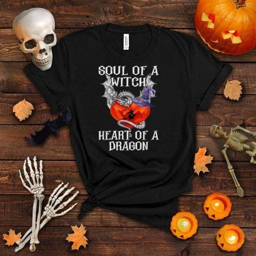 Soul Of A Witch Heart Of A Dragon Halloween Mythical Lover T Shirt