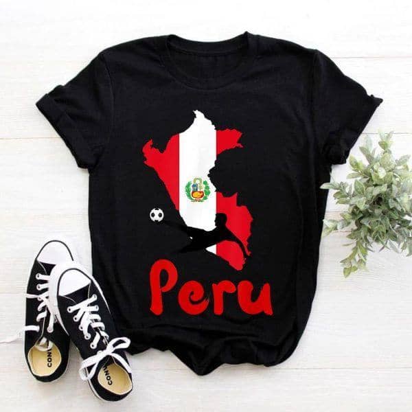 Men Women Kids Peru Peruvian Flag Soccer Fan T-shirt