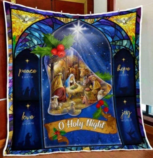 Christmas Nativity Of Jesus Quilt Blanket