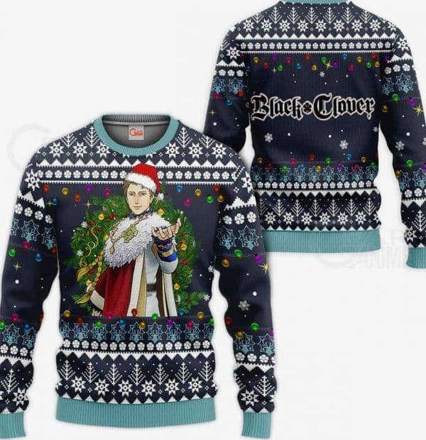 Julius Novachrono Ugly Christmas Sweater Black Clover Anime Gift