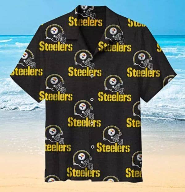 Pittsburgh Steelers Hawaiian shirt Blak