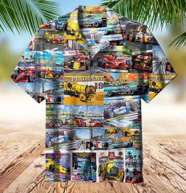 Racing Car Poster Collage Hawaiian shirt
