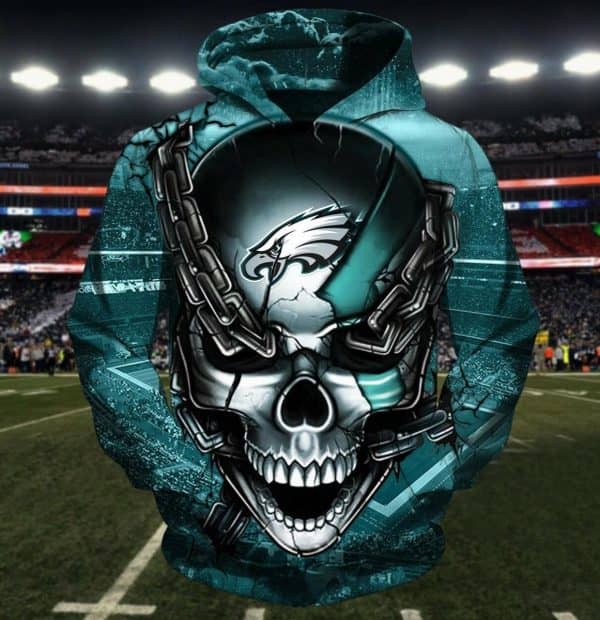 Sport Philadelphia Eagles Nfl  Skull 3D Hoodie