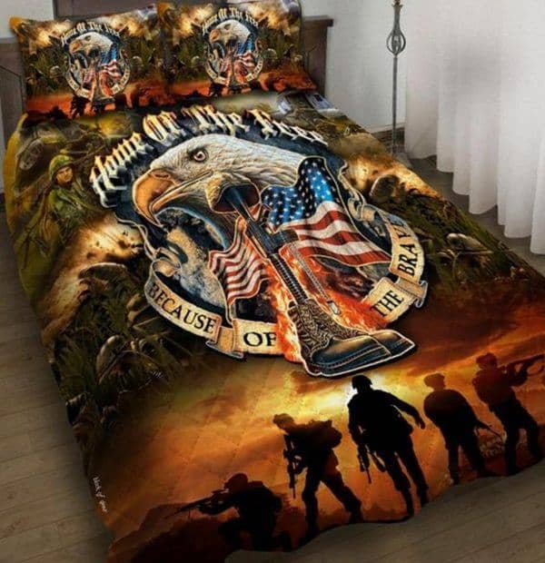 Veteran Home Of The Free Because Of The Brave Bedding Set