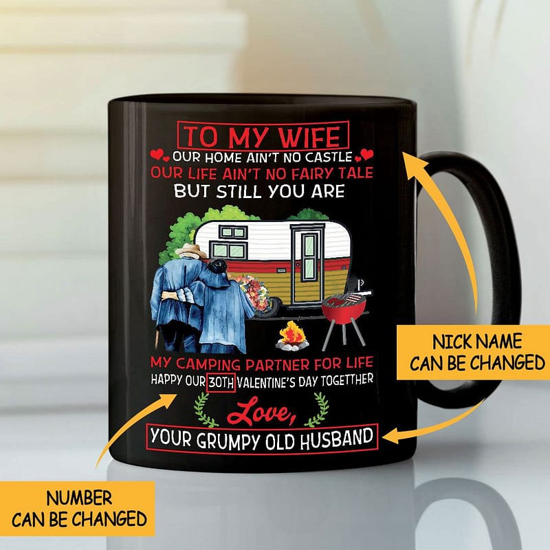Personalized To My Husband Our Home Ain't No Castle Mug Camping