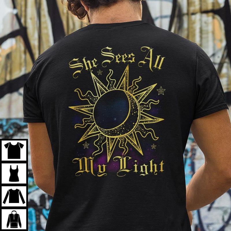 She Sees All My Light Matching Couple Shirt