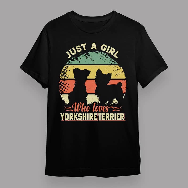 Just a Girl Who Loves Yorkshire Terrier Dog Lover Mom Owner Short-Sleeve T-Shirt