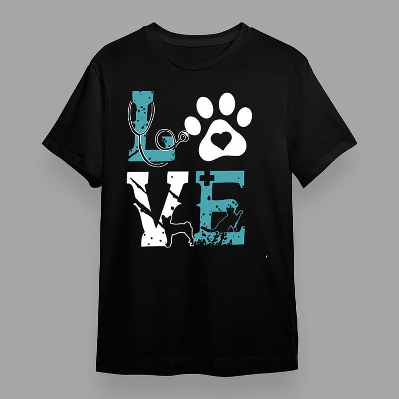 Pet Paw Love Nurse Funny Dog T-Shirt