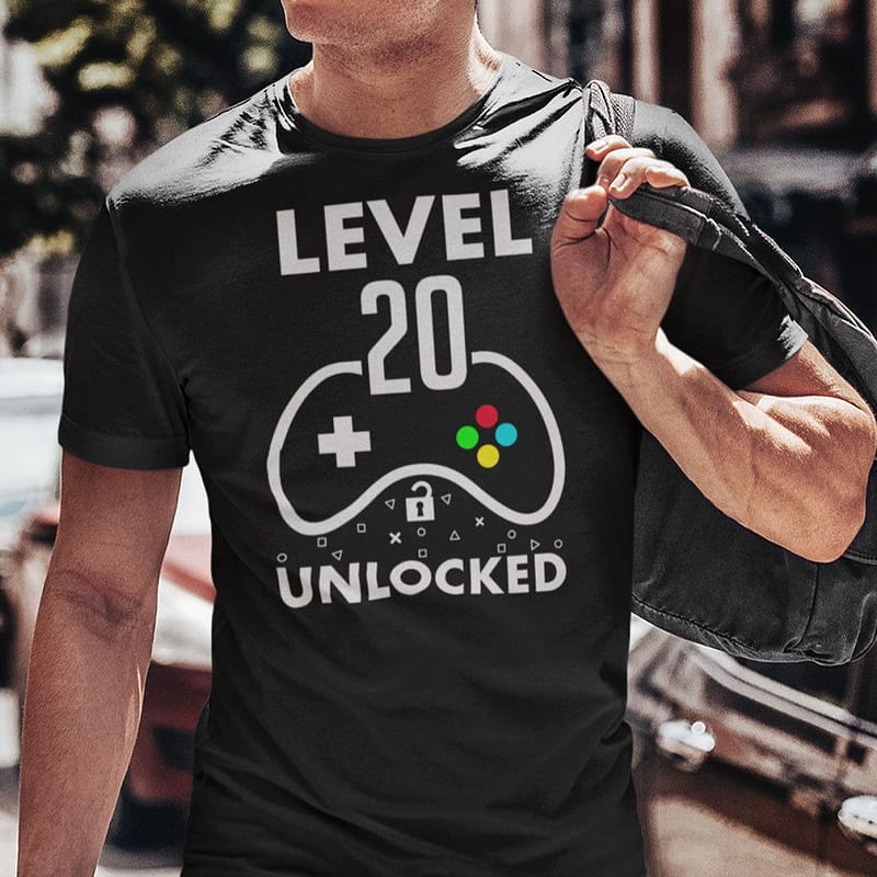 Level-20-Unlocked-20th-Birthday-Gaming-Shirt