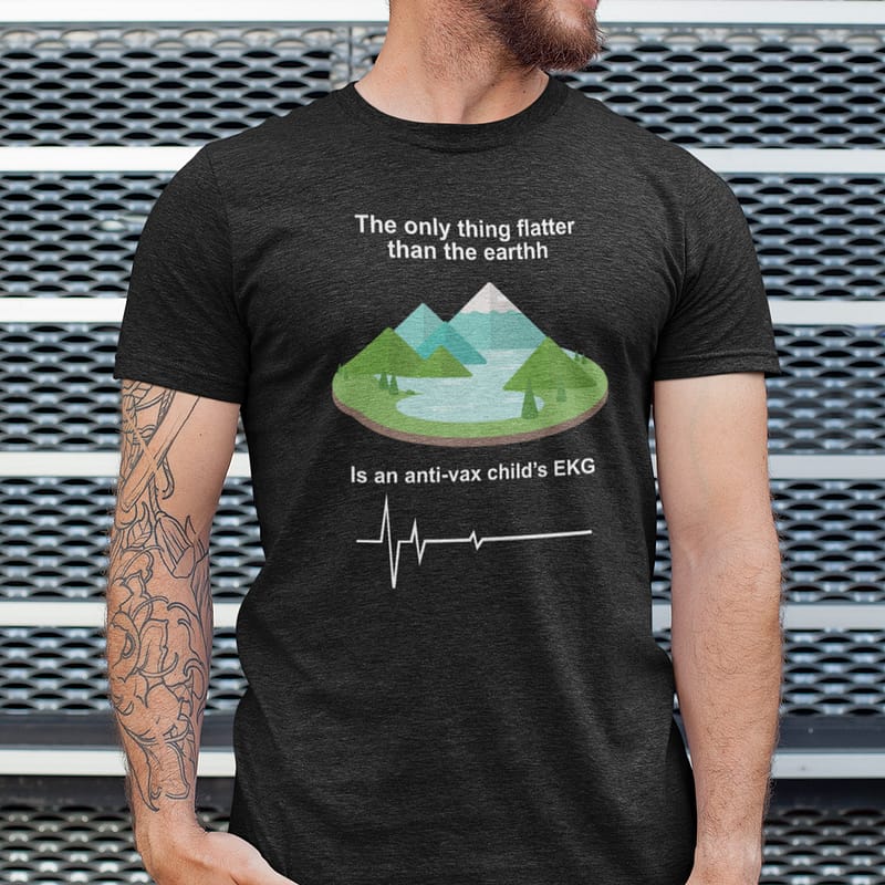 The-Only-Thing-Flatter-Than-Earth-Is-An-Anti-Vax-Childs-EKG-Shirt